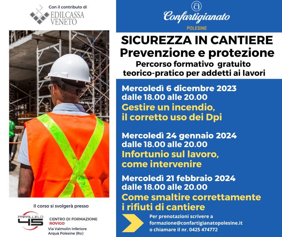 Edilizia, corso pratico di sicurezza in cantiere