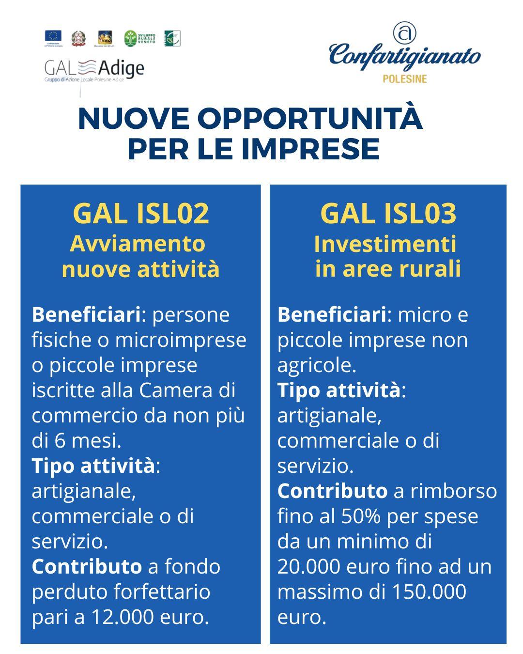CONTRIBUTI ALLE IMPRESE, BANDI GAL POLESINE ADIGE