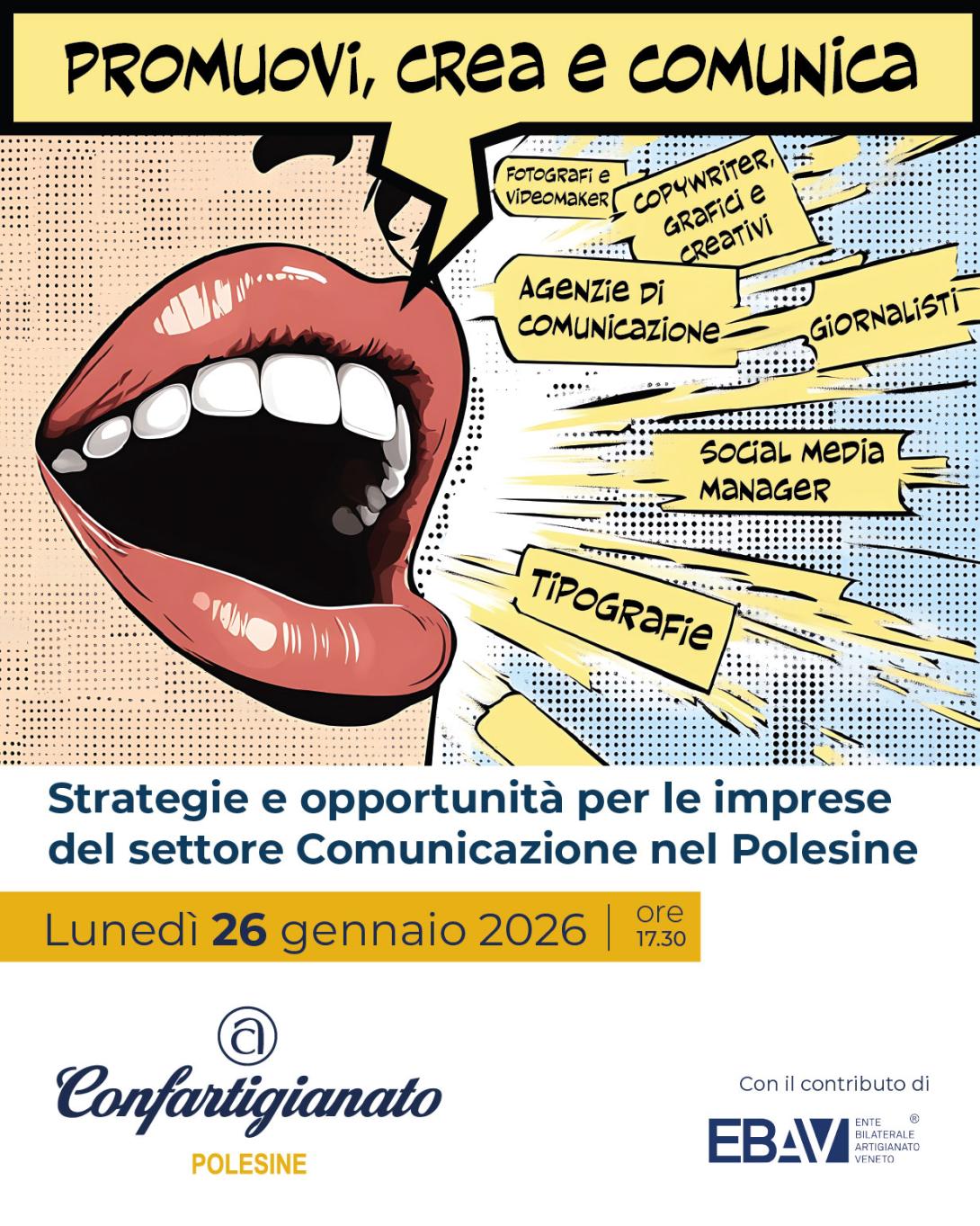 Locandina “Promuovi, crea, comunica”