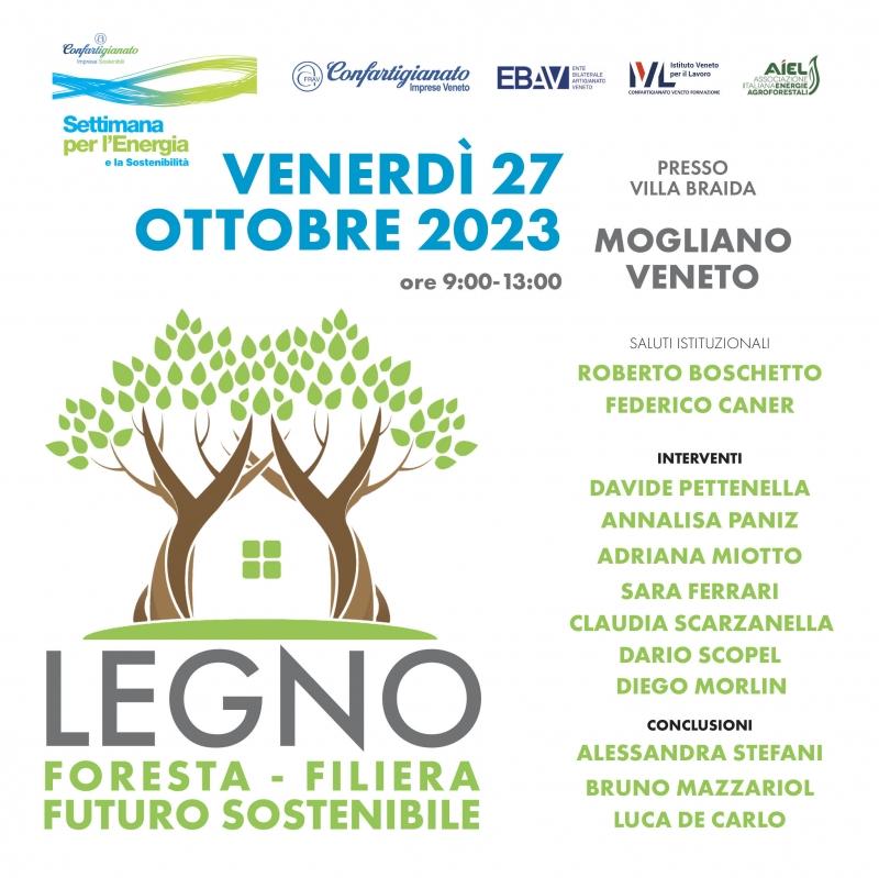 Convegno - Legno: Foresta – Filiera – Futuro sostenibile Vaia, bostrico, crisi climatica, minano la filiera artigiana del legno. Confartigianato Imprese Veneto propone una risposta corale